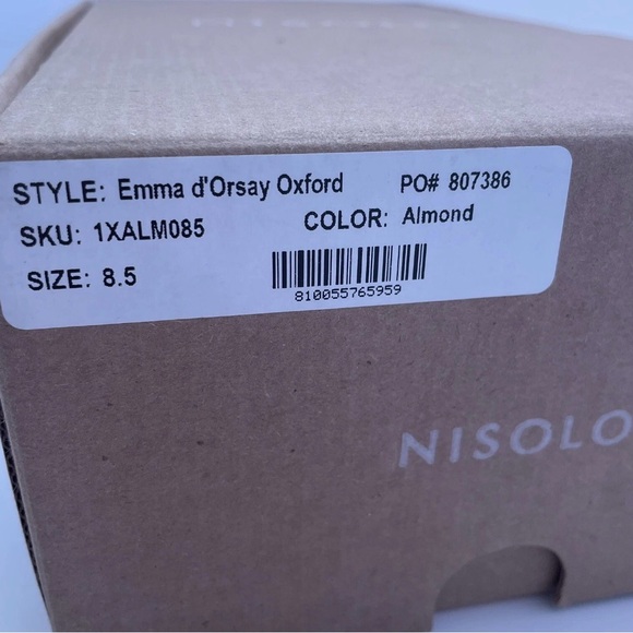 Nisolo Emma d'Orsay Oxford Flats Almond Leather Women’s Size 8.5 - Picture 9 of 10